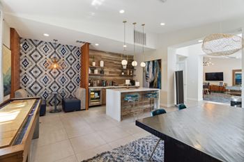 Social lounge with catering kitchen