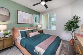 San Diego apartment for rent - Model Marrakesh Gray Design Package Bedroom at Bowen Apartments in San Diego CA