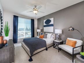San Jose apartment for rent - Primary bedroom with ceiling fan at 808 West in San Jose CA