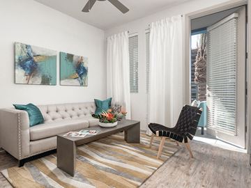 Tempe apartment for rent - a living room with a couch and a coffee table