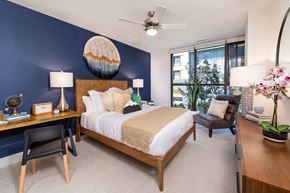 Kirkland apartment for rent - Model Pewter Design Package Bedroom at North at Totem Lake Apartments in Kirkland WA