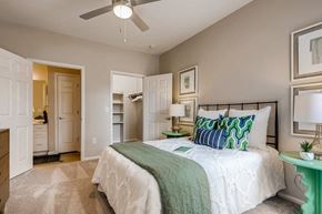 Denver apartment for rent - Bedroom with ceiling fan at Parkfield Apartment Homes in Denver CO