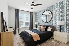 Woburn apartment for rent - Bedroom with ceiling fan at Station 316 Woburn MA
