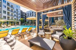 Los Angeles apartment for rent - Pool cabanas at The Wylden Apartments in Los Angeles CA