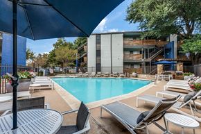Austin apartment for rent - Pool area at Mission James Place Apartments in Austin TX