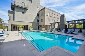 Pasadena apartment for rent - Pool and Building at Haven at Del Mar Station Apartments in Pasadena CA