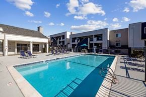 San Pablo apartment for rent - Pool and Exterior Social Lounge at Hilltop Commons Apartments in San Pablo CA