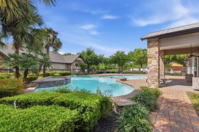 Houston apartment for rent - Pool and spa area at Almeda Park Apartments in Houston TX