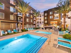 Fremont apartment for rent - Pool at Dusk at Embark Apartments in Fremont CA