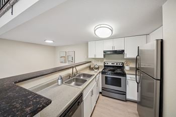 Sleek stainless steel appliances*