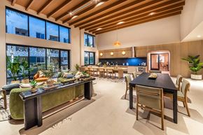 San Diego apartment for rent - Social Lounge Seating and Kitchen at Dusk at Bowen Apartments in San Diego CA