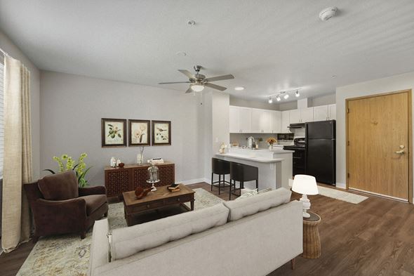 Federal Way apartment for rent - Living room at Meridian Court Apartments in Federal Way WA