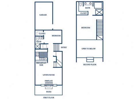Floor plan for 2 beds, 2 baths, 1084 sqft