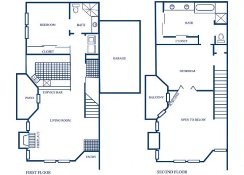Floor plan for 2 beds, 2 baths, 1319 sqft