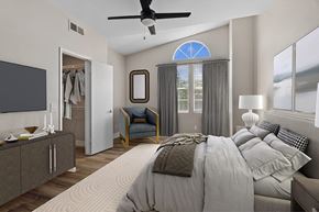 Corona apartment for rent - Virtually Staged New Renovated Primary Bedroom at Marquessa Villas Apartmetns and Townhomes in Corona CA
