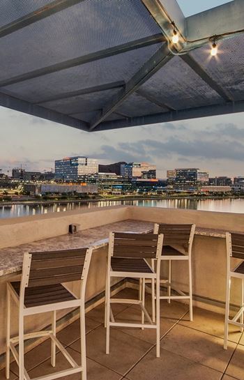 Rooftop terrace overlooking tempe town lake