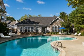 Lawrence apartment for rent - Pool with sun deck at River Pointe at Den Rock Apartments in Lawrence, MA