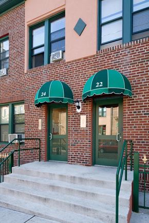 Hempstead apartment for rent - The front of a building with the number 22 on it.