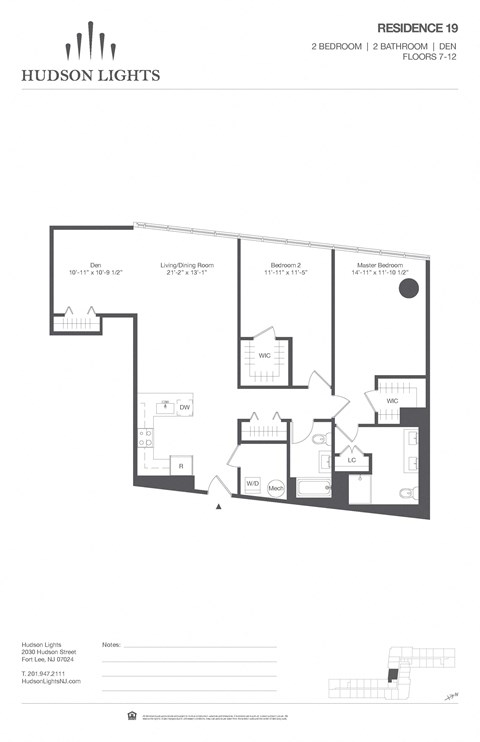 Floor plan for 2 beds, 2 baths, 1475 sqft