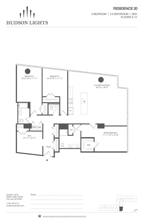 Floor plan for 3 beds, 2.5 baths, 2013 sqft