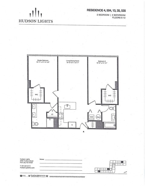 Floor plan for 2 beds, 2 baths, 1142 sqft