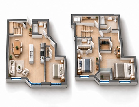 Floor plan for 3 beds, 3 baths, 1910 sqft