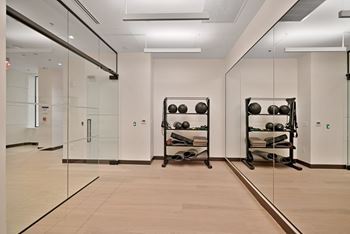 Fully equipped fitness center and yoga room