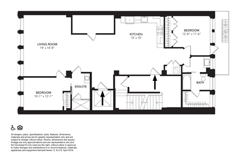 Floor plan for 2 beds, 2 baths, 1448 sqft