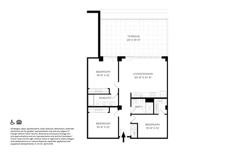 Floor plan for 3 beds, 2 baths, 1147 sqft