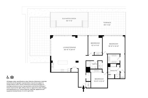 Floor plan for 3 beds, 2 baths, 2500 sqft