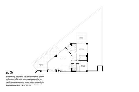 Floor plan for 2 beds, 2 baths, 1600 sqft