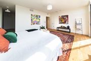 Detroit apartment for rent - Bedroom with White Walls and Large Carpet at The Assembly, Detroit, MI