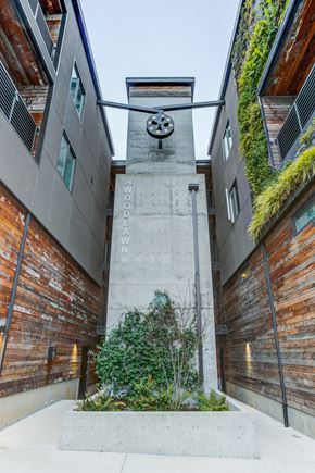 Portland apartment for rent - a clock tower on the side of a building
