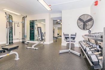 Fitness center with cardio and free weights
