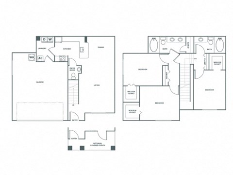 Floor plan for 3 beds, 2.5 baths, 1461 sqft