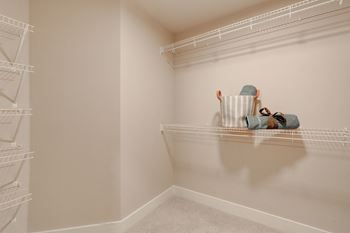 Spacious walk-in closets