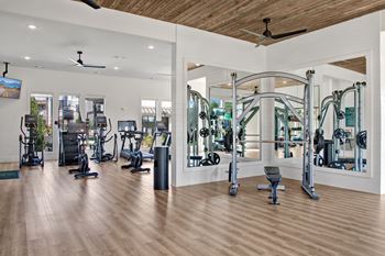 Spacious gym with state-of-the-art equipment