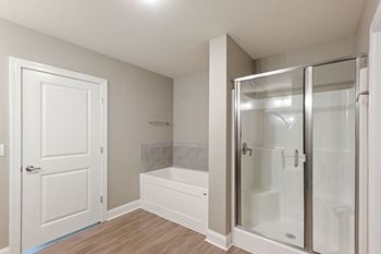 Walk-in showers with glass doors*
