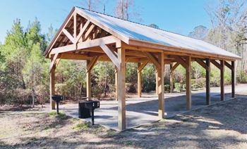 Outdoor pavilion with grill stations