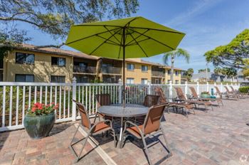 Poolside dining tables