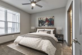 Antioch apartment for rent - a bedroom with a bed and a ceiling fan