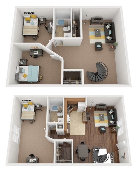 Floor plan for 3 beds, 2 baths, 242 sqft
