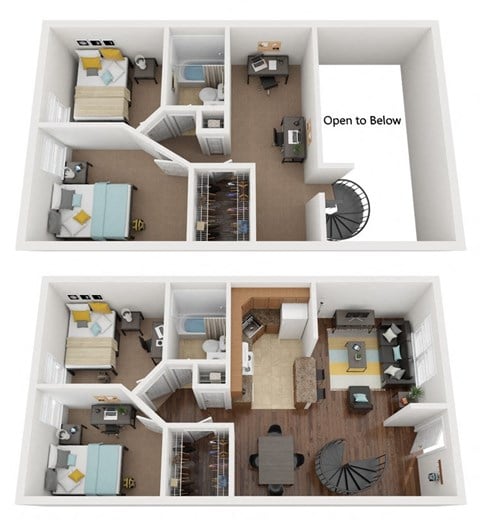 Floor plan for 4 beds, 2 baths, 300 sqft