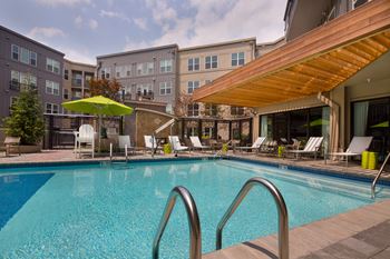 Stunning pool with outdoor fireplace