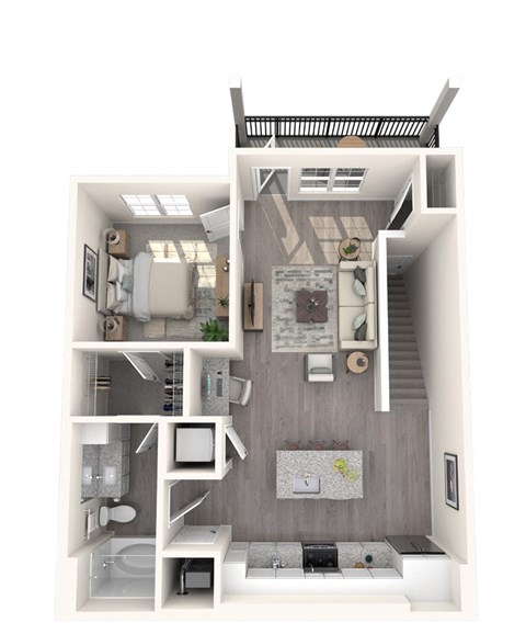 Floor plan for 1 bed, 1 bath, 800 sqft