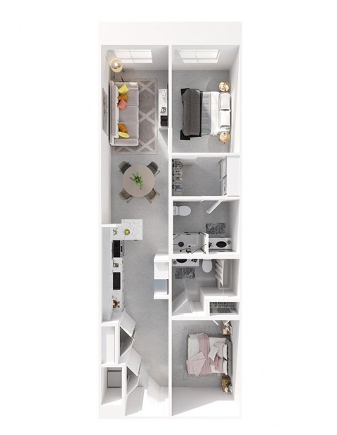 Floor plan for 2 beds, 2 baths, 1171 sqft