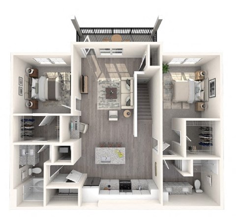 Floor plan for 2 beds, 2 baths, 1180 sqft