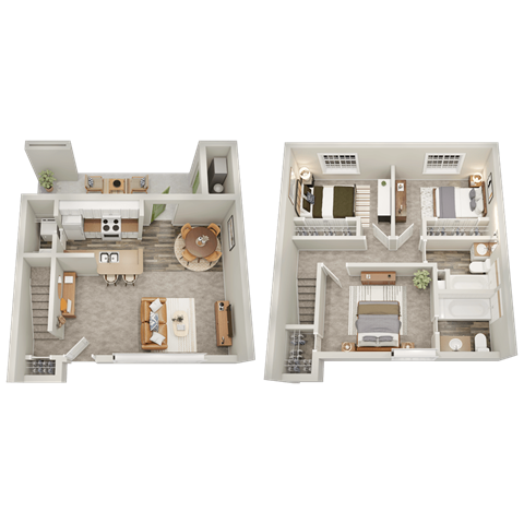 Floor plan for 3 beds, 2 baths, 1506 sqft