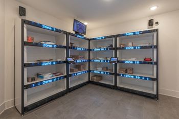 Secured package room by hello package w/ refrigerator for perishables