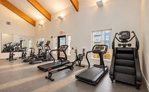 Rogers apartment for rent - A gym with treadmills, elliptical machines, and exercise bikes.